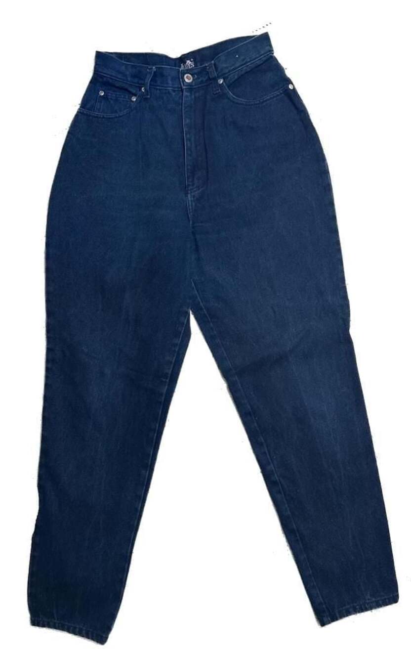 Vintage L.A. Blues High Waist Relaxed Tapered Mom Jeans Dark Wash Denim Size 10